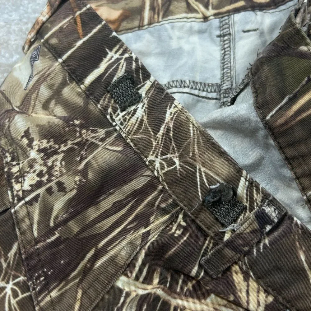 Game Winner Hunting Pants Mens 3XL Brown Black Tapered Leg Cotton Cargo Pockets